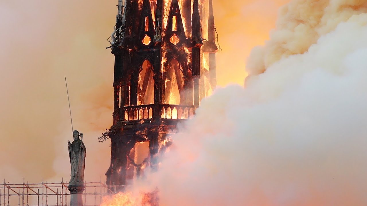 Fire engulfs Notre-Dame Cathedral, collapsing spire and roof