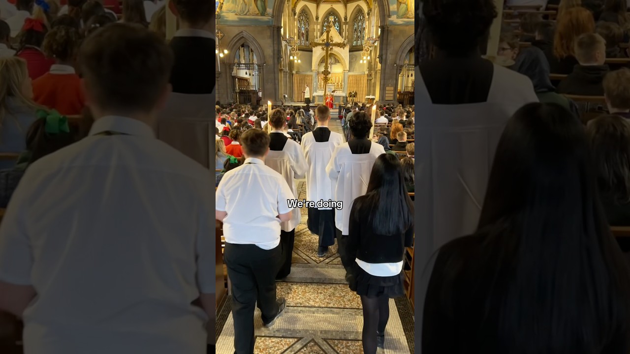 Archbishop Leo Cushley speaks to pupils about the importance of the Lord’s Prayer.