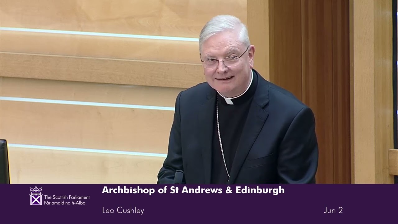Archbishop Cushley at the Scottish Parliament